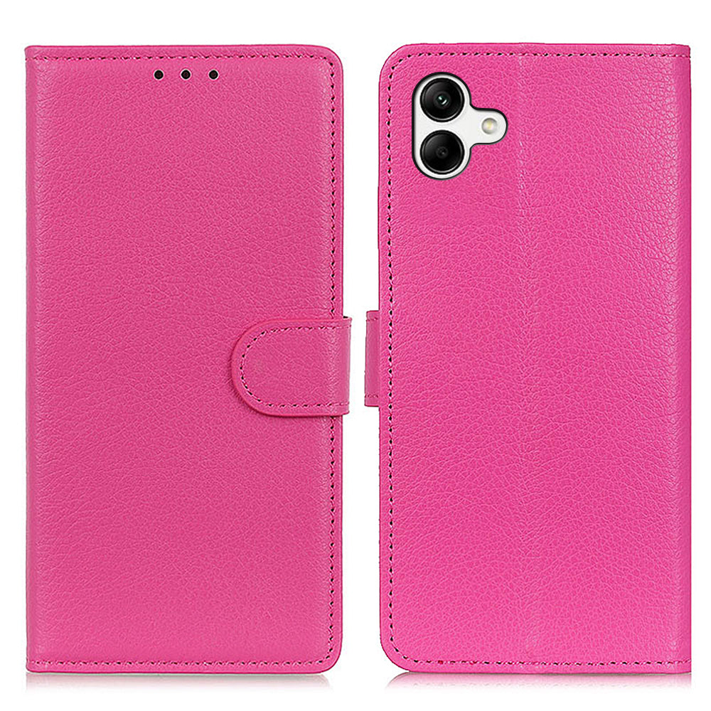 For Samsung Galaxy A05 4G Case Wallet Stand Litchi Texture PU Leather Phone Cover For Samsung Galaxy A05 4G Case Wallet Stand Litchi Texture PU Leather Phone Cover